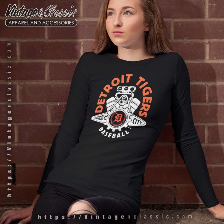 Detroit Tigers Motor City Baseball Long Sleeve Tee Detroit Tigers Motor City Baseball Long Sleeve Tee