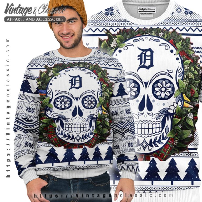 Detroit Tigers Skull Ugly Christmas Sweater Ugly Sweater Detroit Tigers Skull Ugly Christmas Sweater Ugly Sweater