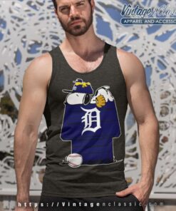 Detroit Tigers Snoopy And Woodstock Resting Together Mlb Tank Top Racerback