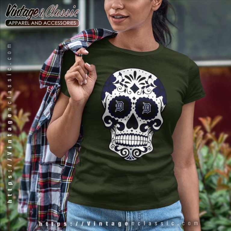 Detroit Tigers Sugar Skull Women TShirt Detroit Tigers Sugar Skull Women TShirt