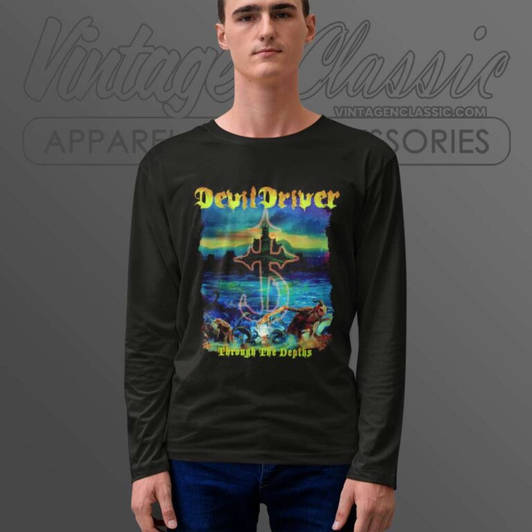 Devildriver Shirt Through The Depths Long Sleeve Tee Devildriver Shirt Through The Depths Long Sleeve Tee