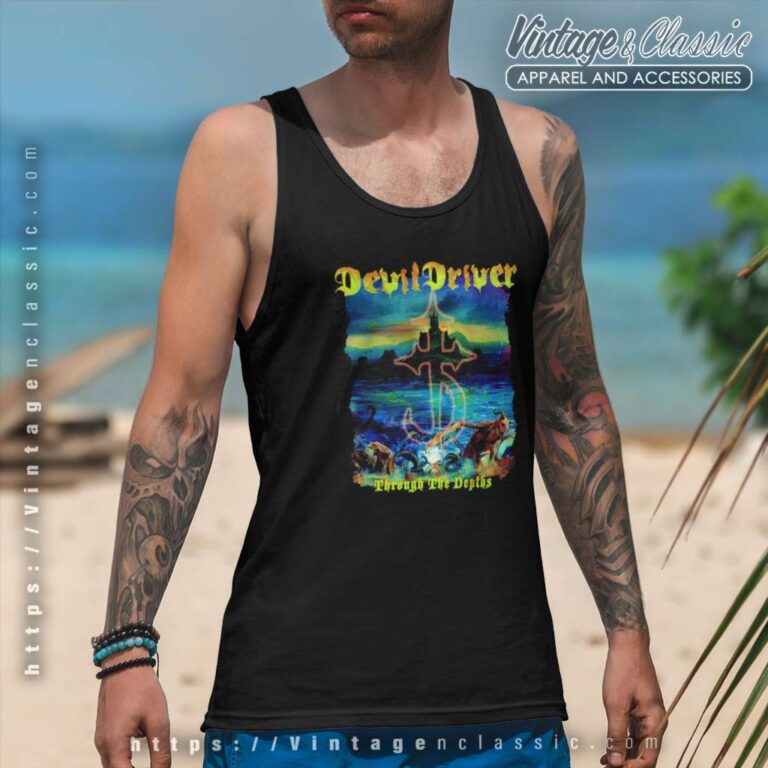 Devildriver Shirt Through The Depths Tank Top Racerback Devildriver Shirt Through The Depths Tank Top Racerback