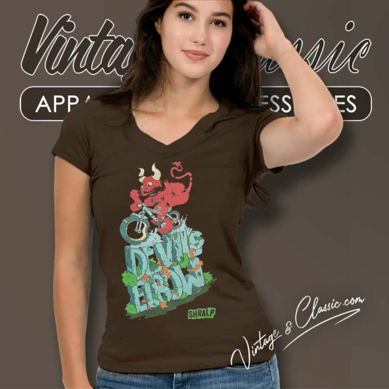 Devils Elbow Mountain Bike Trail V Neck TShirt Devils Elbow Mountain Bike Trail V Neck TShirt