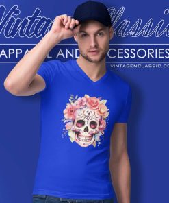 Dia De Los Muertos Day Of The Dead Sugar Skull Shirt 5 Dia De Los Muertos Day Of The Dead Sugar Skull V Neck TShirt