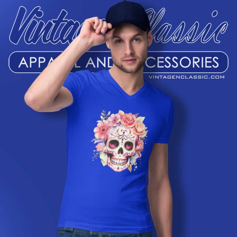 Dia De Los Muertos Day Of The Dead Sugar Skull V Neck TShirt Dia De Los Muertos Day Of The Dead Sugar Skull V Neck TShirt