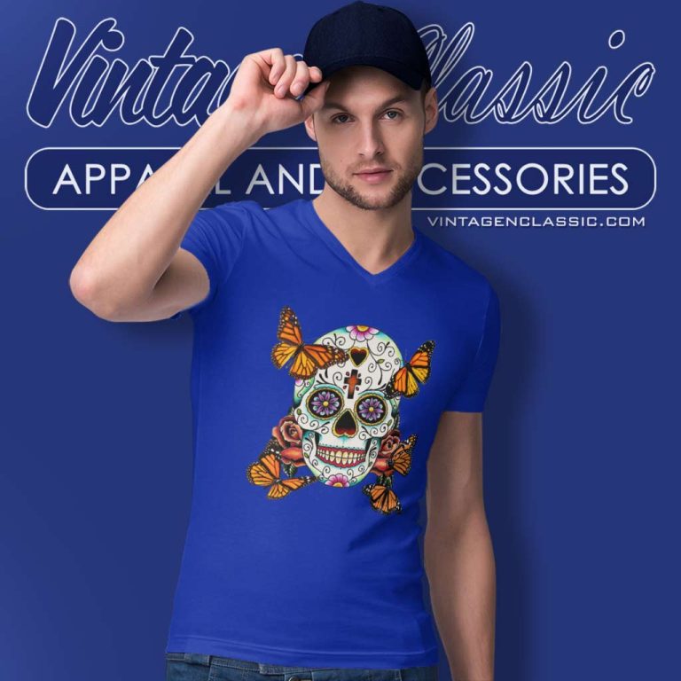 Dia De Los Muertos Denison Arts Council V Neck TShirt Dia De Los Muertos Denison Arts Council V Neck TShirt