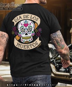 Dia De Los Muertos Mc Skull Style back Tshirt