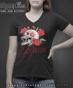 Dia De Los Muertos Sugar Skull V Neck TShirt