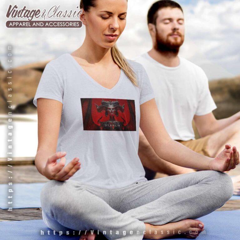 Diablo Iv 2023 Game Poster V Neck TShirt Diablo Iv 2023 Game Poster V Neck TShirt