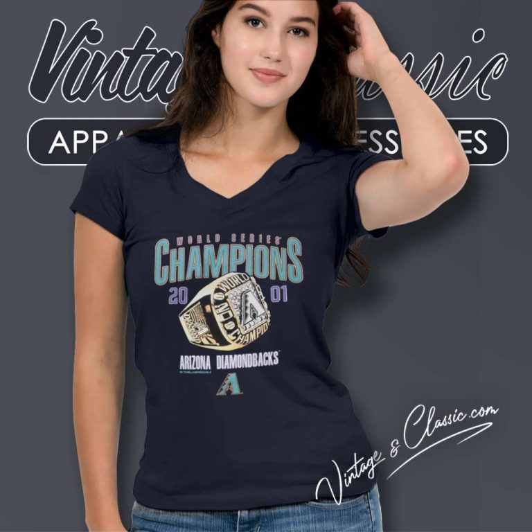 Diamondbacks Mlb World Series Champions 2001 Mitchell And Ness V Neck TShirt Diamondbacks Mlb World Series Champions 2001 Mitchell And Ness V Neck TShirt