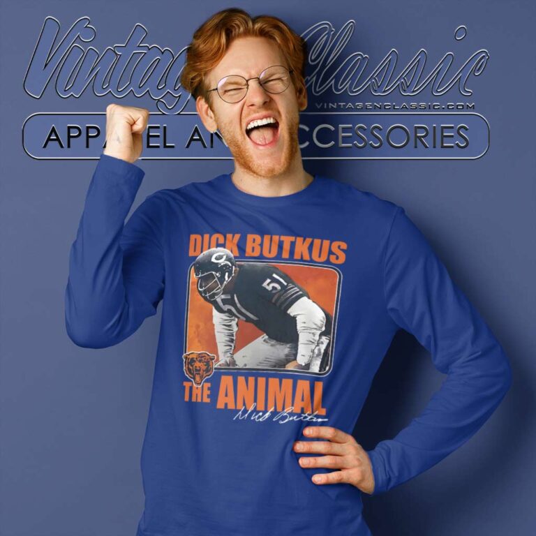 Dick Butkus Chicago Bears The Animal Pro Line Long Sleeve Tee Dick Butkus Chicago Bears The Animal Pro Line Long Sleeve Tee