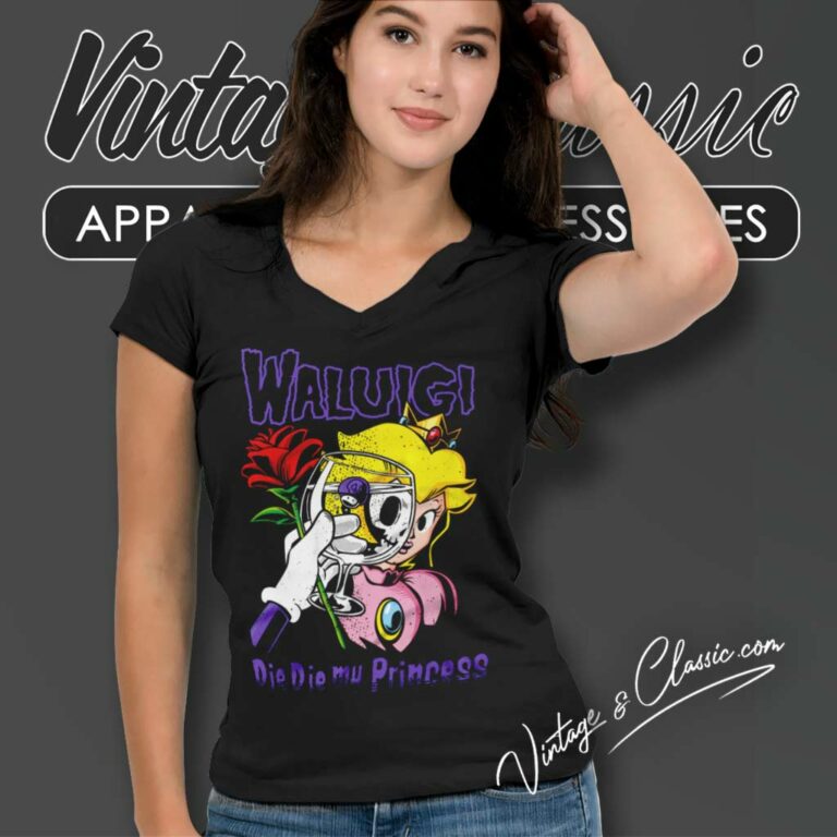 Die Die My Princess Waluigi Game V Neck TShirt Die Die My Princess Waluigi Game V Neck TShirt