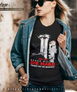 Die Hard Bruce Willis Signature Thanks For The Memories 1988 2022 Vneck