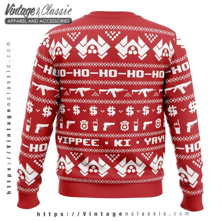 Die Hard Yippee Ki Yay Ugly Christmas Sweater back Ugly Sweater Die Hard Yippee Ki Yay Ugly Christmas Sweater back Ugly Sweater