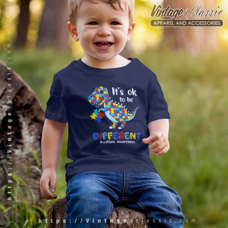 Dino Its Ok To Be Different Tshirt Dinosaur T rex Autism Dino Its Ok To Be Different Tshirt Dinosaur T rex Autism