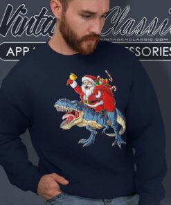 Dinosaur Santa Christmas Sweatshirt