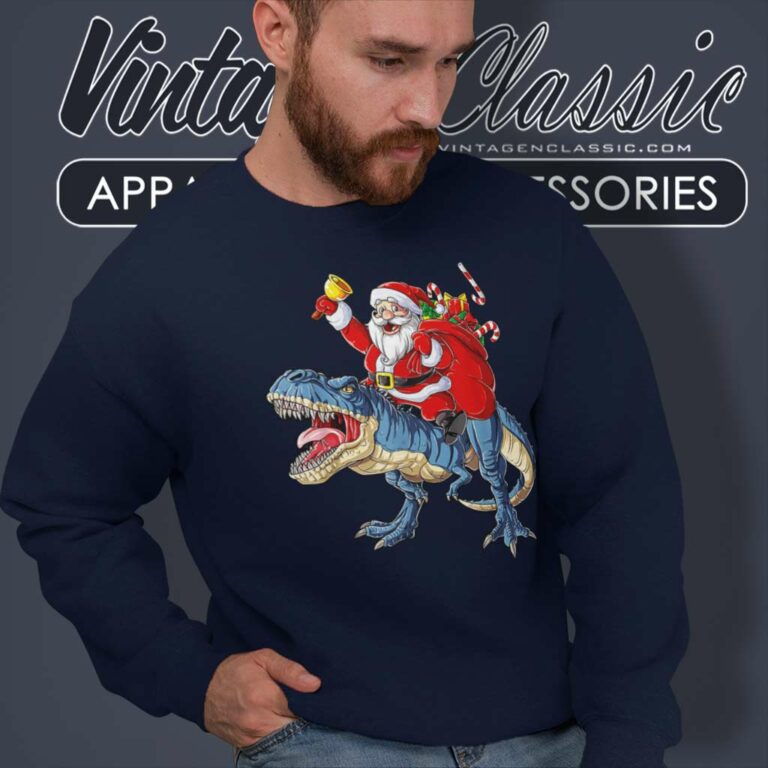 Dinosaur Santa Christmas Sweatshirt Dinosaur Santa Christmas Sweatshirt