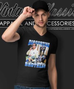 Disgusting Brothers Vintage Graphic V Neck TShirt