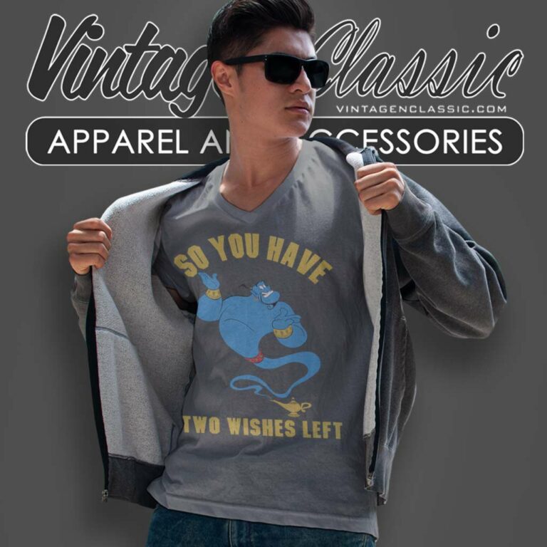 Disney Aladdin Mo Wishes V Neck TShirt Disney Aladdin Mo Wishes V Neck TShirt