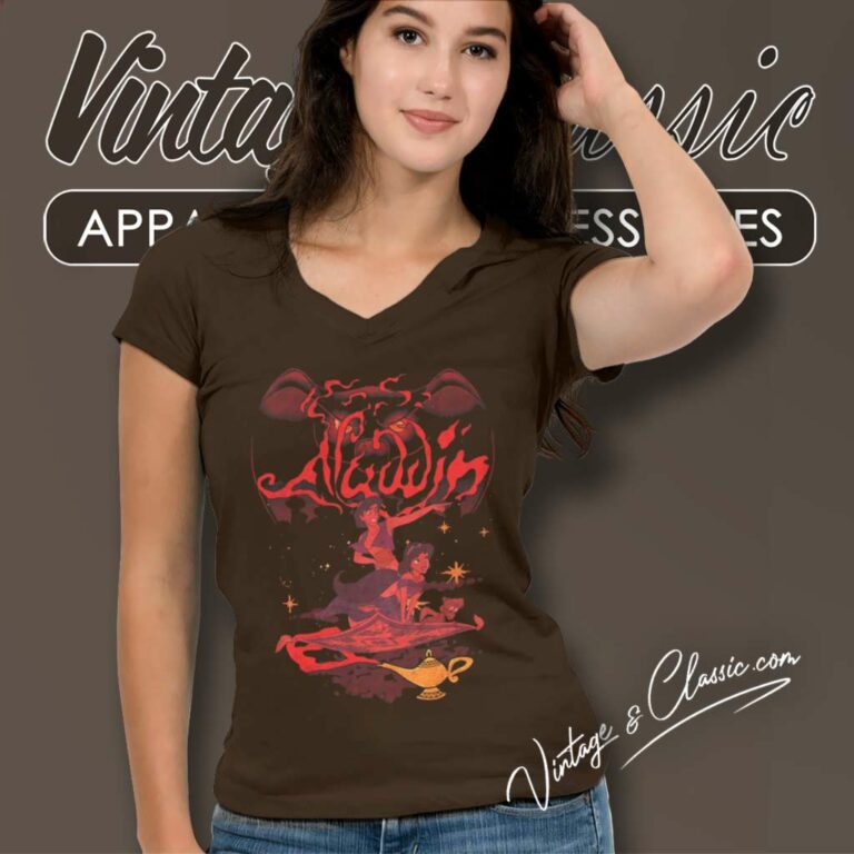 Disney Aladdin Screen V Neck TShirt Disney Aladdin Screen V Neck TShirt