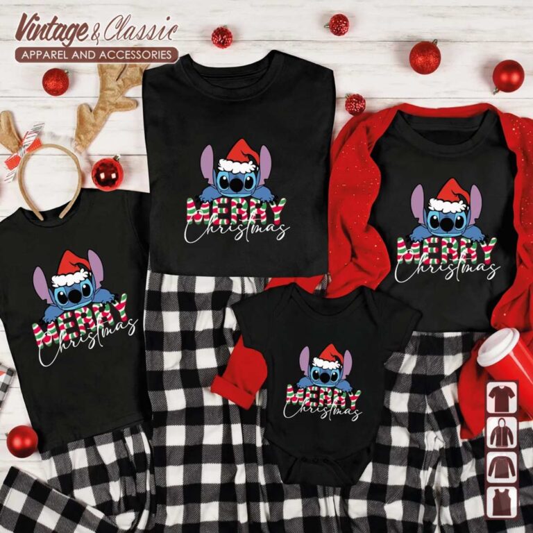 Disney Christmas Merry Christmas Stitch Detailed Shirt Disney Christmas Merry Christmas Stitch Detailed Shirt