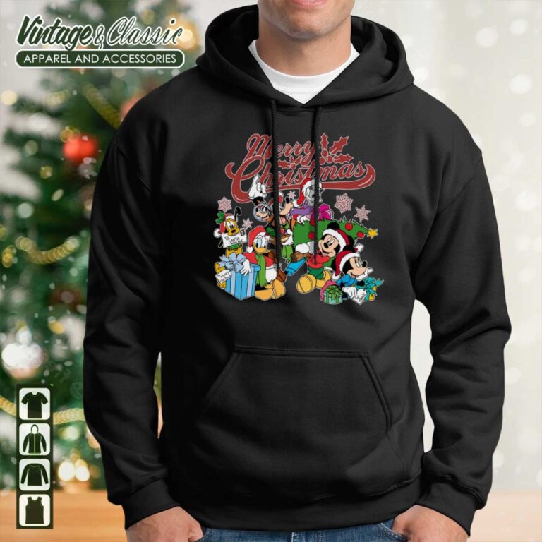 Disney Christmas Vintage black Hoodie Mickey And Friends Family Disney Christmas Vintage black Hoodie Mickey And Friends Family