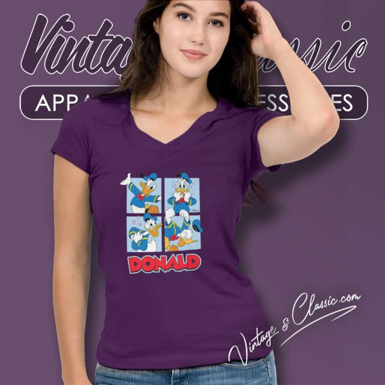 Disney Donald Duck V Neck TShirt Disney Donald Duck V Neck TShirt