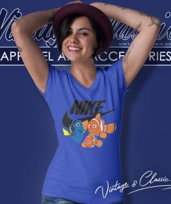 Disney Finding Dory Nemo Nike Logo V Neck TShirt