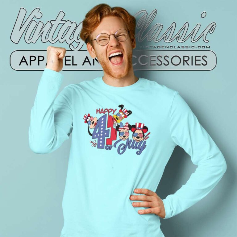 Disney Mickey 4th Of July Flag Long Sleeve Tee Disney Mickey 4th Of July Flag Long Sleeve Tee