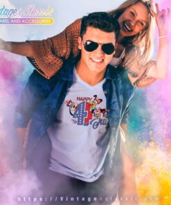 Disney Mickey 4th Of July Flag V Neck TShirt