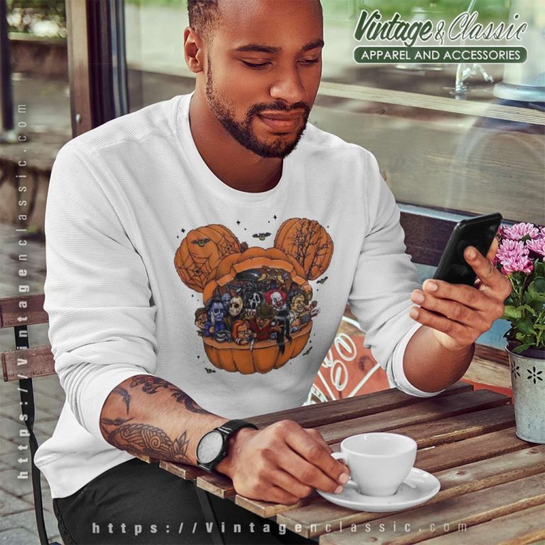 Disney Mickey Halloween Horror Character Pumpkin Sweatshirt Disney Mickey Halloween Horror Character Pumpkin Sweatshirt