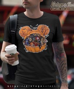 Disney Mickey Halloween Horror Character Pumpkin T Shirt