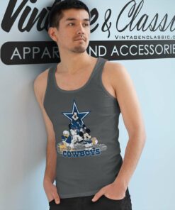 Disney Mickey Mouse And Goofy Donald Duck Dallas Cowboys Tank Top Racerback
