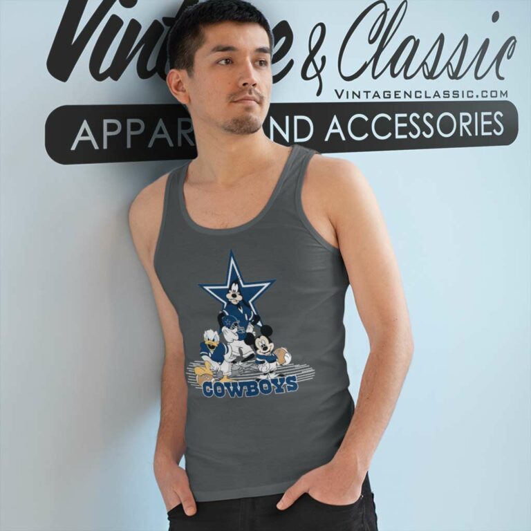 Disney Mickey Mouse And Goofy Donald Duck Dallas Cowboys Tank Top Racerback Disney Mickey Mouse And Goofy Donald Duck Dallas Cowboys Tank Top Racerback
