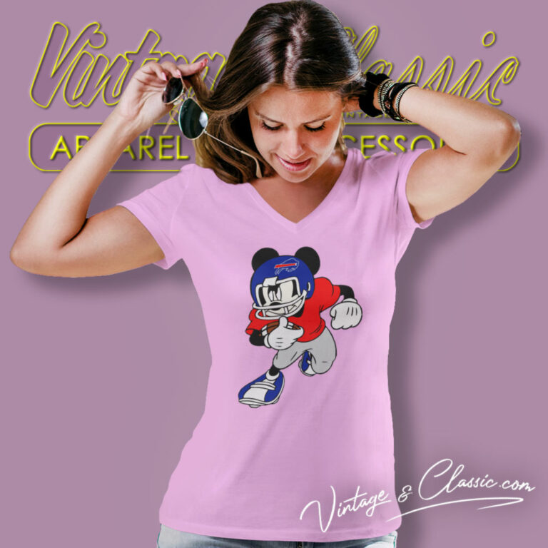 Disney Mickey Mouse Buffalo Bills V Neck TShirt Disney Mickey Mouse Buffalo Bills V Neck TShirt