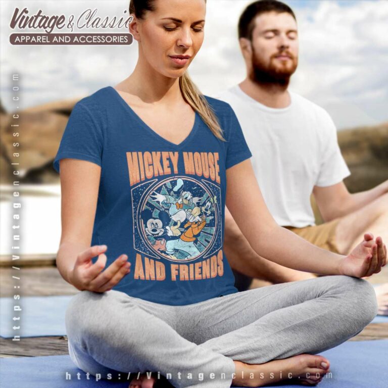 Disney Mickey Mouse Friends V Neck TShirt Disney Mickey Mouse Friends V Neck TShirt