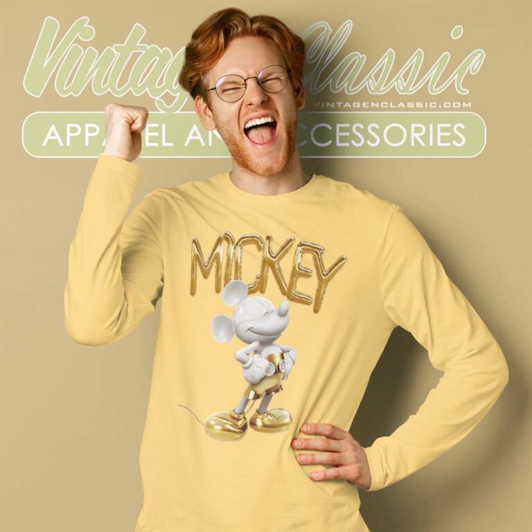 Disney Mickey Mouse Gold Long Sleeve Tee Disney Mickey Mouse Gold Long Sleeve Tee
