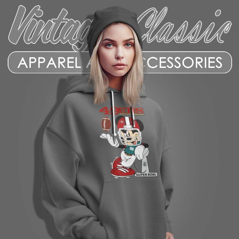 Disney Mickey Mouse San Francisco 49ers Super Bowl Hoodie Disney Mickey Mouse San Francisco 49ers Super Bowl Hoodie