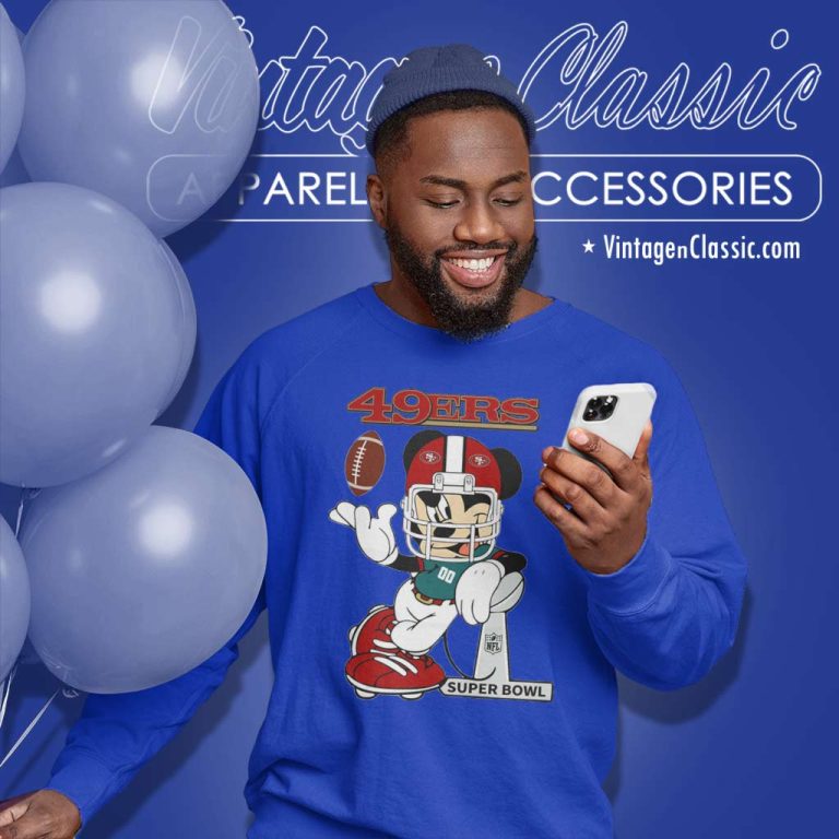Disney Mickey Mouse San Francisco 49ers Super Bowl Sweatshirt Disney Mickey Mouse San Francisco 49ers Super Bowl Sweatshirt