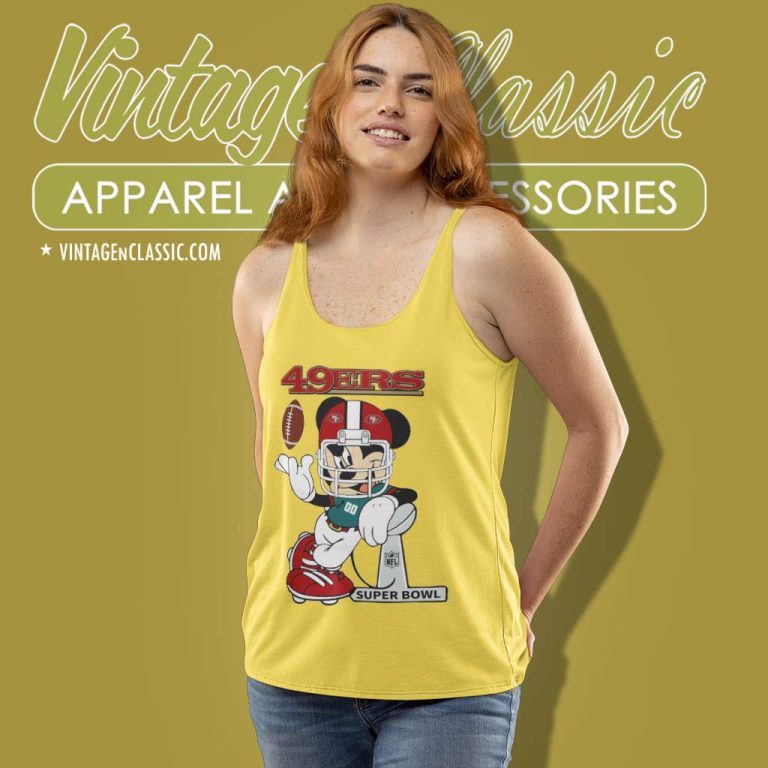 Disney Mickey Mouse San Francisco 49ers Super Bowl Tank Top Racerback Disney Mickey Mouse San Francisco 49ers Super Bowl Tank Top Racerback