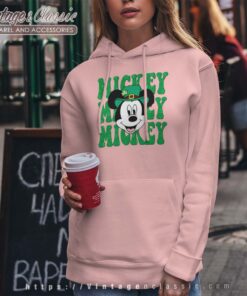 Disney Mickey Mouse Shamrock Clover Hoodie Women