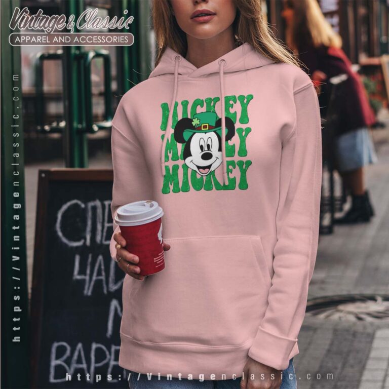 Disney Mickey Mouse Shamrock Clover Hoodie Women Disney Mickey Mouse Shamrock Clover Hoodie Women