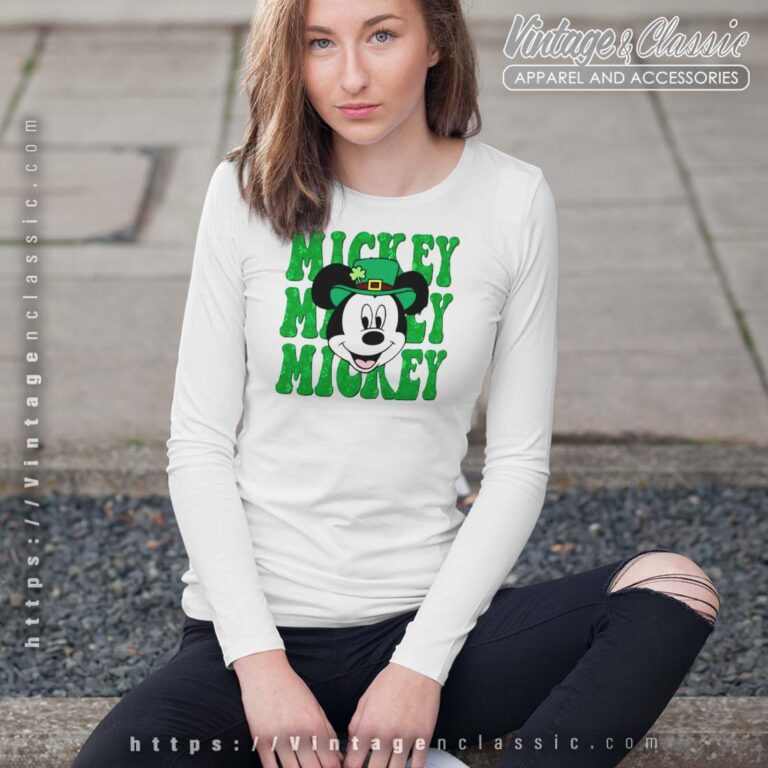 Disney Mickey Mouse Shamrock Clover Longsleeves Disney Mickey Mouse Shamrock Clover Longsleeves