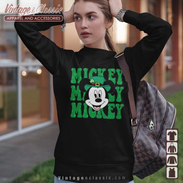 Disney Mickey Mouse Shamrock Clover Sweetshirt Disney Mickey Mouse Shamrock Clover Sweetshirt