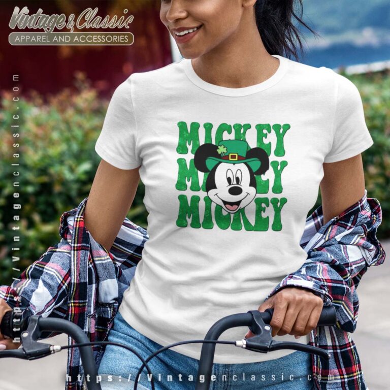 Disney Mickey Mouse Shamrock Clover Tshirt Women Disney Mickey Mouse Shamrock Clover Tshirt Women