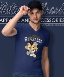 Disney Mickey Pittsburgh Steelers V Neck TShirt