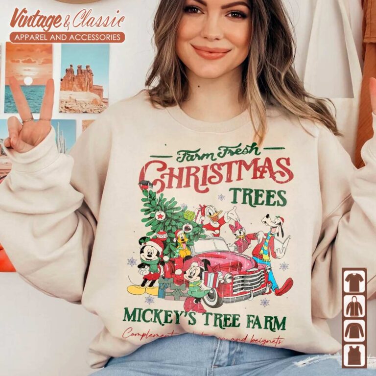 Disney Mickeys Tree Farm Shirt Mickey and Friends Christmas Sweatshirt Disney Mickeys Tree Farm Shirt Mickey and Friends Christmas Sweatshirt