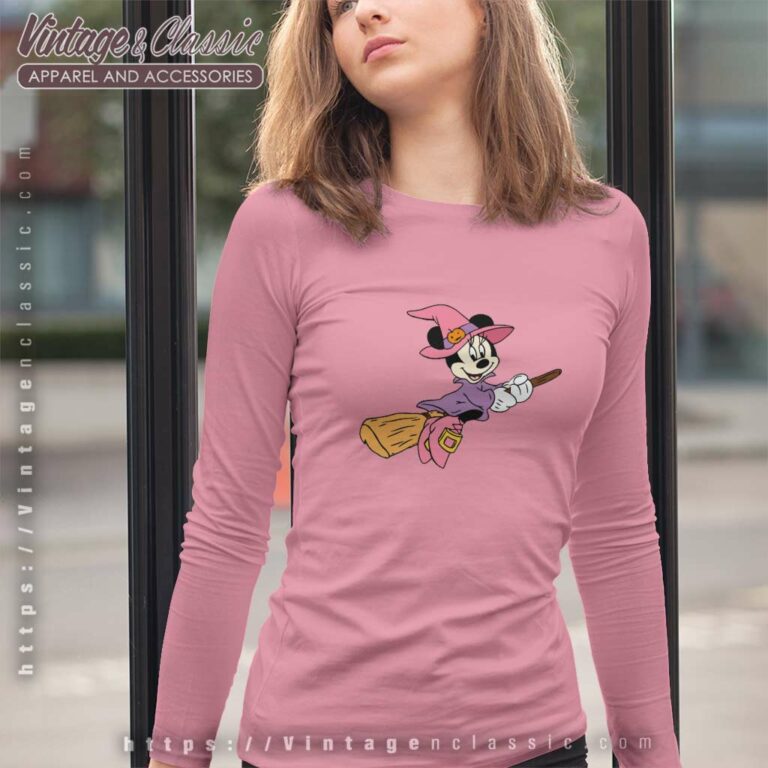 Disney Minnie Flying Witch Halloween Long Sleeve Tee Disney Minnie Flying Witch Halloween Long Sleeve Tee