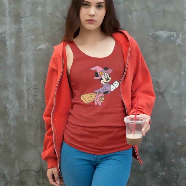 Disney Minnie Flying Witch Halloween Tank Top Racerback Disney Minnie Flying Witch Halloween Tank Top Racerback