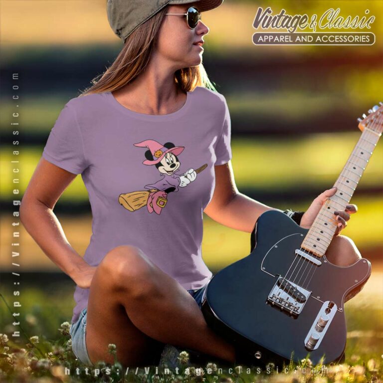 Disney Minnie Flying Witch Halloween Women TShirt Disney Minnie Flying Witch Halloween Women TShirt
